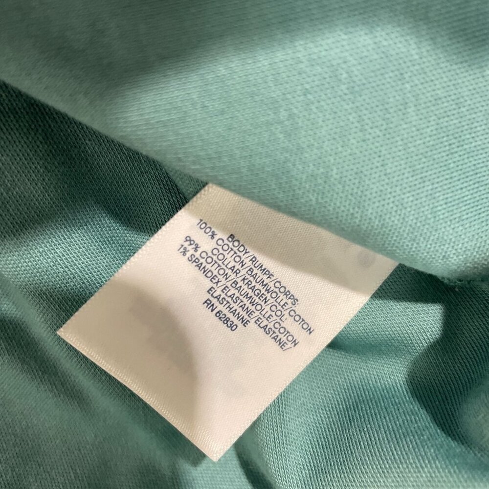 NWOT Lands' End Men's XL Traditional Fit Long-Sleeve Polo Shirt Teal Cotton - Picture 7 of 8